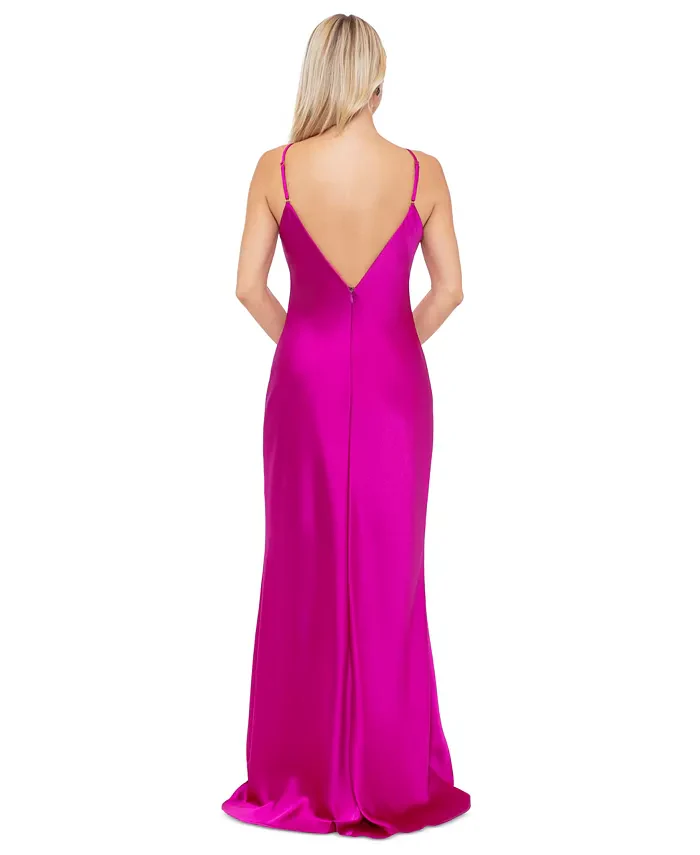 Xscape Satin Rosette Dress 6129X - Image 4
